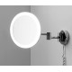 Настенное косметическое зеркало WasserKRAFT Серия К, с 3-х кратным увеличением и Led-подсветкой, цвет держателя - черный, K-1004BLACK