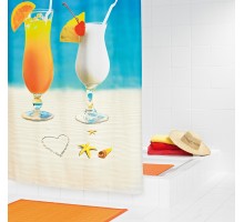 Штора для ванной комнаты Ridder On beach 180 x 200 см, зеленый/оранжевый, 48310