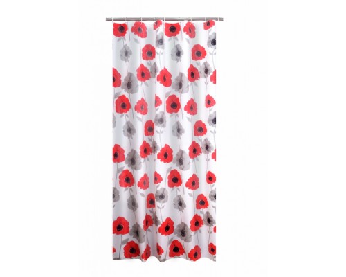 Штора для ванной комнаты Ridder Poppy, Aqm 180 x 200 см, красный, 303190