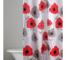 Штора для ванной комнаты Ridder Poppy, Aqm 180 x 200 см, красный, 303190