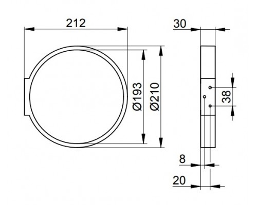 Полотенцедержатель Keuco Edition 300 кольцо, 20 см, хром, 30021010000