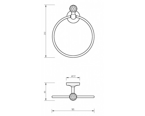 Полотенцедержатель кольцо Migliore Amerida 16562 бронза, 23.2 см
