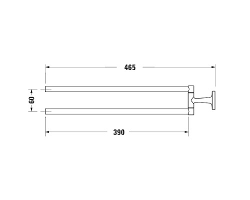 Полотенцедержатель Duravit Starck T 0099411000 двойной 46.5 cм, хром