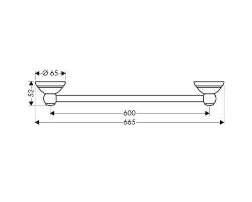 Полотенцедержатель Axor Carlton 41406090, 60 см, хром с золотом