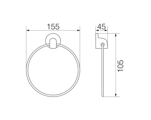 Полотенцедержатель-кольцо Veragio Oscar OSC-5223.BR, 15.5 см, бронза