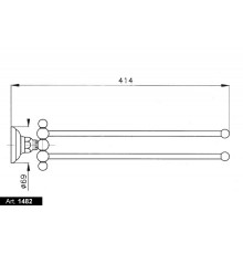 Держатель для полотенец Nicolazzi Classica 1482 CR, хром, 41.4 см