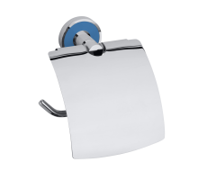 Держатель туалетной бумаги Bemeta Trend-i 104112018d 13.5 x 7 x 15.5 см с крышкой, хром/голубой