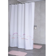 Штора для ванной комнаты Ridder Flora 180 x 200 см, белый/розовый, 4111300