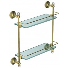 Двойная стеклянная полка Art&Max Antic Crystal AM-E-2682BSJ-Do, золото