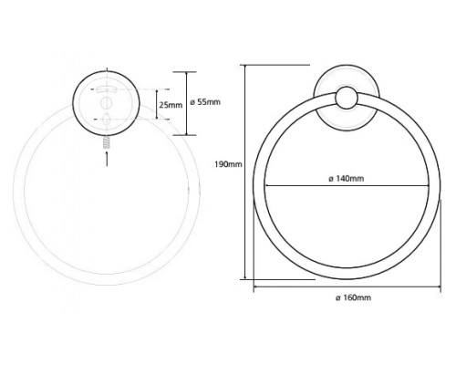 Полотенцедержатель-кольцо Bemeta Trend-i 104104068a 16 x 5 x 19 см, хром/зеленый