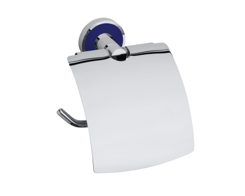 Держатель туалетной бумаги Bemeta Trend-i 104112018e 13.5 x 7 x 15.5 см с крышкой, хром/синий
