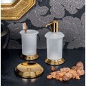 Сосуд для жидкого мыла настольный Colombo Hermitage, золото матовое стекло B9336.HPS