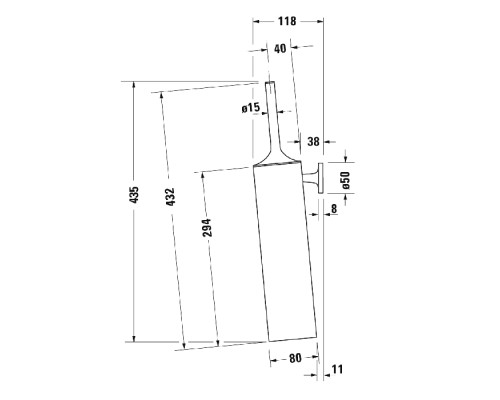 Туалетный ершик Duravit Starck T 0099464600 подвесной 43.5 см, черный матовый