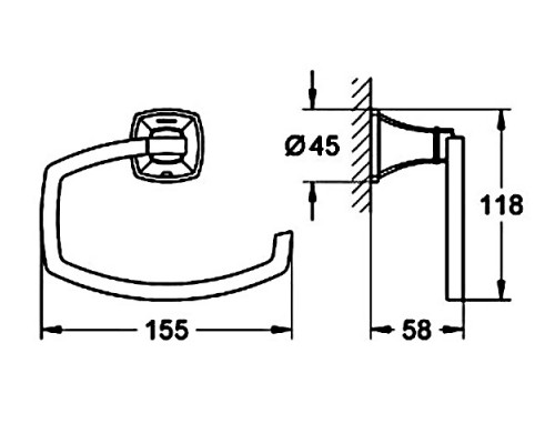 Бумагодержатель Grohe Grandera 40625000, хром