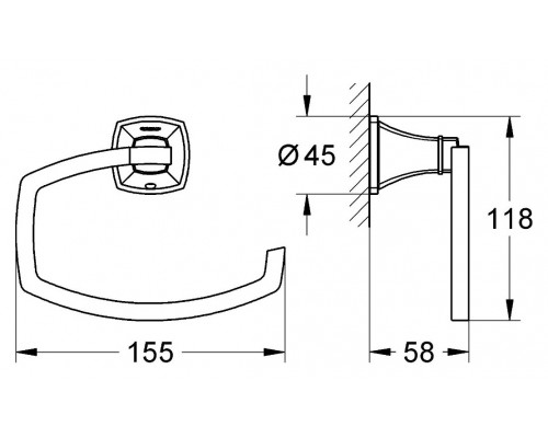 Бумагодержатель Grohe Grandera 40625000, хром