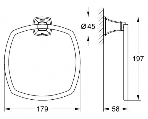 Полотенцедержатель Grohe Grandera 40630000, 19.7 см, хром