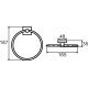 Полотенцедержатель кольцо Milardo Amur AMUSM00M52, 18.7 см, хром