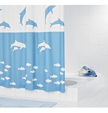 Штора для ванной комнаты Ridder Flipper 180 x 200 см, белый/голубой, 32333
