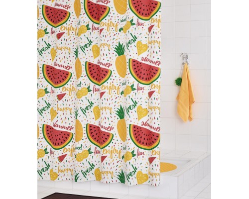 Штора для ванной комнаты Ridder Fruits 180 x 200 см, красный, 3100300