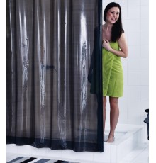 Штора для ванной комнаты Ridder Brillant 180 x 200 см, полупрозрачный черный, 36007
