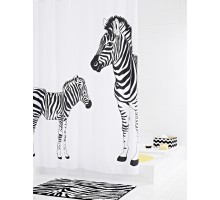 Штора для ванной комнаты Ridder Zebra 180 x 200 см, белый/черный, 42311