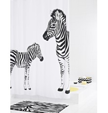 Штора для ванной комнаты Ridder Zebra 180 x 200 см, белый/черный, 42311