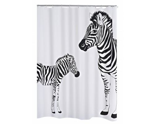 Штора для ванной комнаты Ridder Zebra 180 x 200 см, белый/черный, 42311