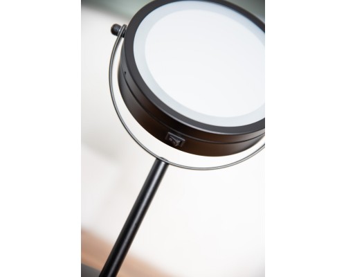 Зеркало косметическое, настольное, Ridder Daisy, 1х/3х-увеличение, LED-подсветка, цвет чёрный, О3111010