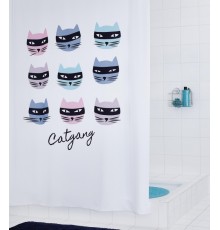 Штора для ванной комнаты Ridder Catgang 180 x 200 см, белый/голубой, 4200300