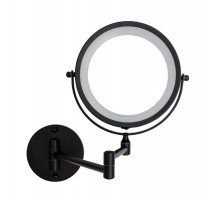 Зеркало косметическое, подвесное, Ridder Mary 1х/3х-увеличение, LED-подсветка, цвет чёрный, О3112010