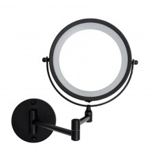 Зеркало косметическое, подвесное, Ridder Mary 1х/3х-увеличение, LED-подсветка, цвет чёрный, О3112010