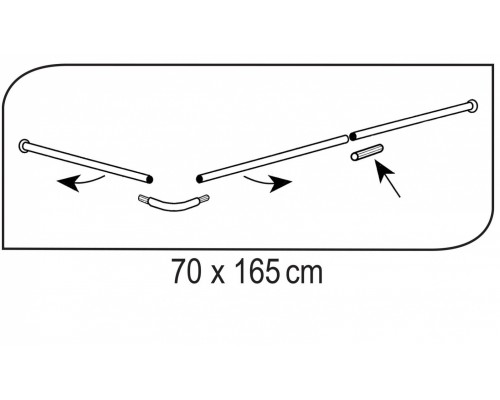 Карниз для ванны Ridder телескопический, 70 - 115 см, хром, 55110