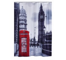 Штора для ванной комнаты Ridder Telephone Box 180 x 200 см, серый/красный, 42223000