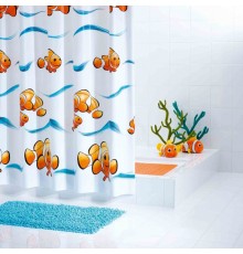 Штора для ванной комнаты Ridder Clown 180 x 200 см, белый/оранжевый, 33384