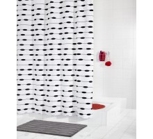 Штора для ванной комнаты Ridder Lace 180 x 200 см, белый/черный, 41360