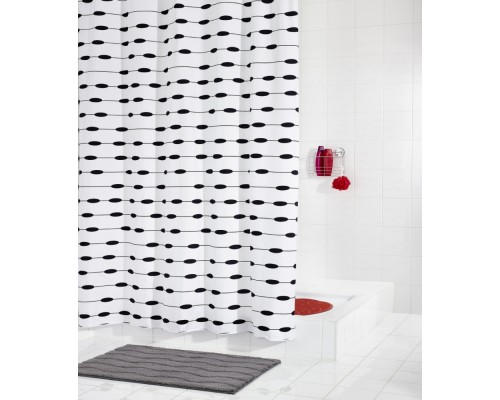 Штора для ванной комнаты Ridder Lace 180 x 200 см, белый/черный, 41360