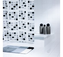 Штора для ванной комнаты Ridder Stones 180 x 200 см, белый/черный, 140320