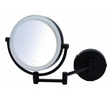 Зеркало косметическое Ridder Shuri с подсветкой, 1x/5x увеличение, черный, О3211510