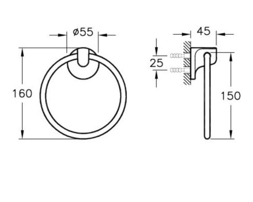 Полотенцедержатель-кольцо Vitra Marin, хром, A44943