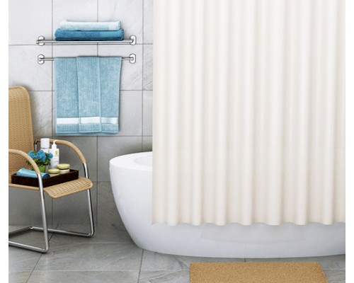 Штора для ванной WasserKraft Vils, 180 x 200 см, навесная, цвет бежевый, SC-10101