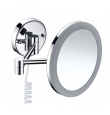Настенное косметическое зеркало WasserKRAFT Серия К, с 3-х кратным увеличением и Led-подсветкой, цвет держателя - хром, K-1004