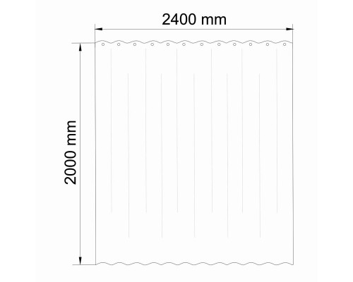 Штора для ванной WasserKraft Oder, 240 х 200 см, навесная, серая, SC-30503