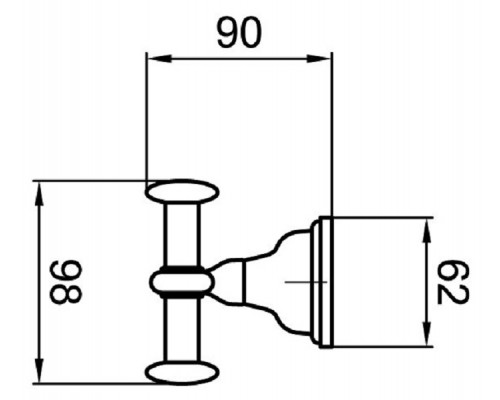 Крючок двойной Webert Ottocento (Armony) AM500401065 для полотенец, бронза