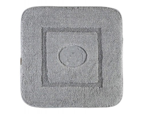 Коврик для ванной комнаты Migliore, вышивка логотип MIGLIORE, серый, окантовка серебро, 60 х 60 см, 30763