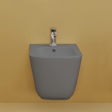 Биде подвесное Kerasan Tribeca c креплением WB9N, цвет Ferro matt серый матовый, 512589