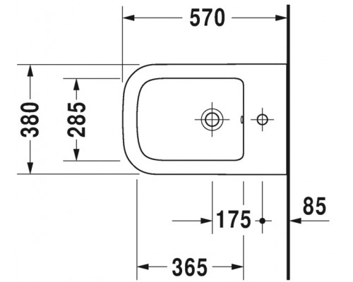 Биде Duravit P3 Comforts 2268150000, подвесное