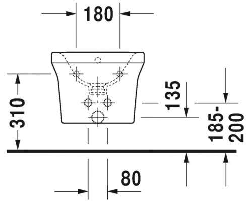 Биде Duravit P3 Comforts 2268150000, подвесное