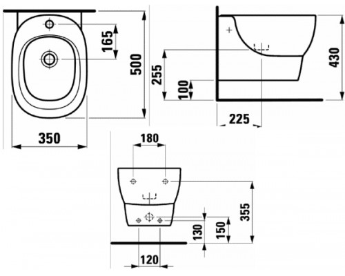 Биде Laufen Mimo 8.3055.1.000.302.1 подвесное