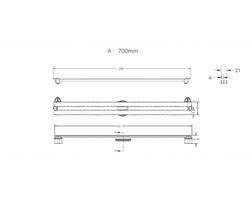 Душевой лоток Berges Super Slim 70 см, глянцевый хром, подрезной 91053