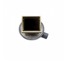 Трап водосток Pestan Confluo Standard Black Glass 1 Gold 150 х 150 черное закаленное стекло/рамка - золото 13000152